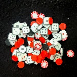 Mini casino crafting pcs, resin moulds, keychains, earrings, NWT, 25 pcs